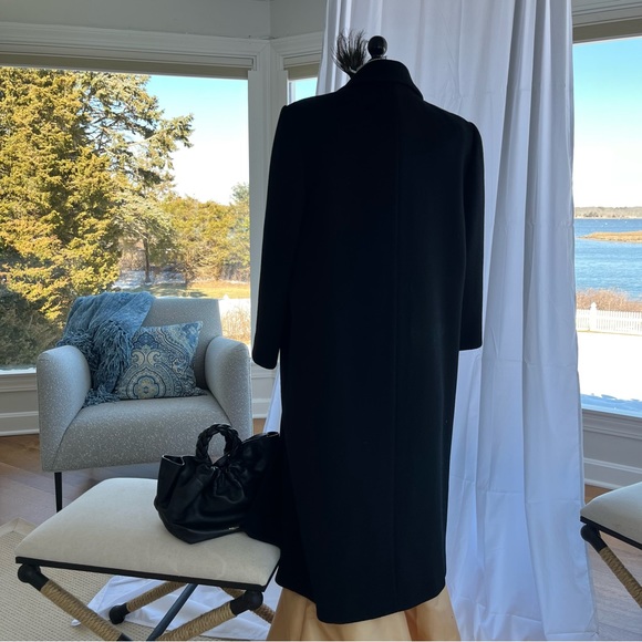 G.J.Hook Classic black wool double breasted overcoat - Picture 3 of 14